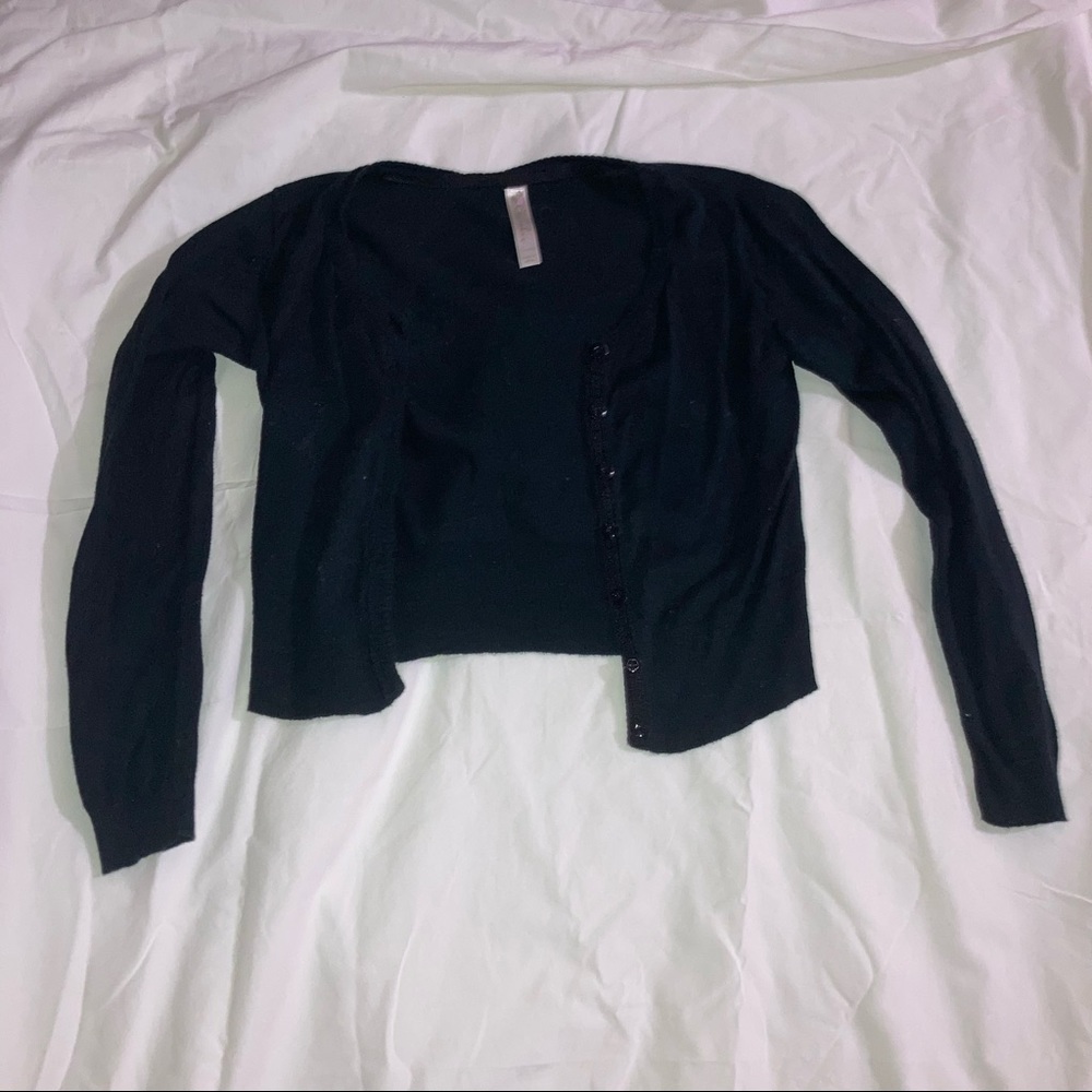 Cherokee Black Crop Cardigan